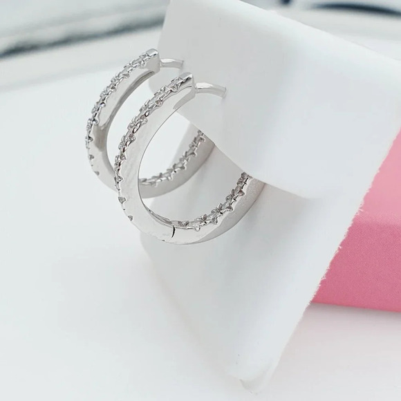 "925 Sterling Silver Cubic Zirconia Earrings, U19254669 - Picture 10 of 11